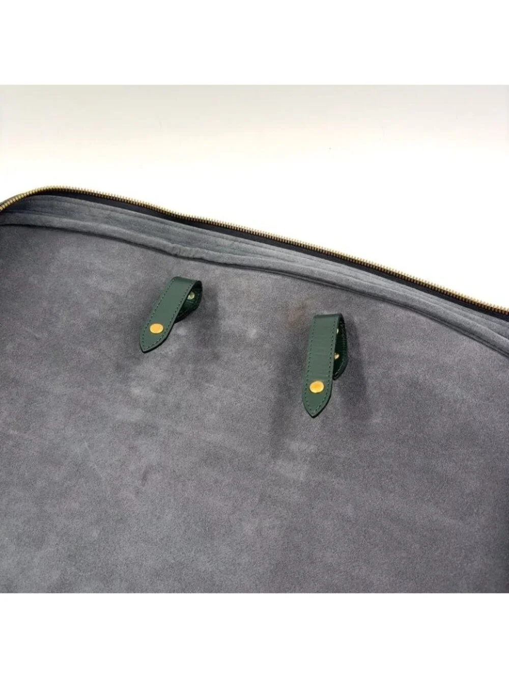 ★SOLD★ Louis Vuitton Elanga Un Posh Taiga Epi Sea Leather Green Boston Bag Gold - Picture 11 of 15